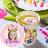 Personalized edible discs pink wreath drinks x15