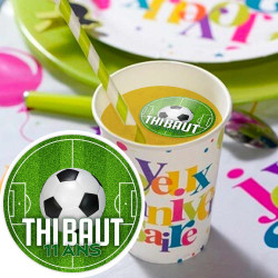 Personalized edible soccer drink discs x15