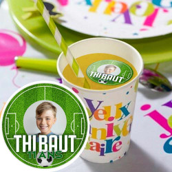 Personalized edible soccer drink discs x15