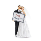 Figurine Couple De Mariés Pour Gâteau - Décoration Mariage Polyresine Peinte à La Main - 1 Pièce