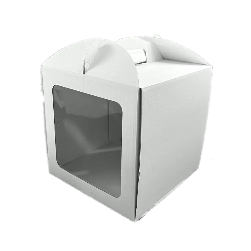 Emballage Gâteau 25.4cm Carré 2 Boîtes à Gâteau Carton 25,4x25,4x20,3 Cm Avec Fenêtre Et Ruban - Transport Gâteau Anniversaire, Mariage - Inclut Plateaux Boite Anniversaire