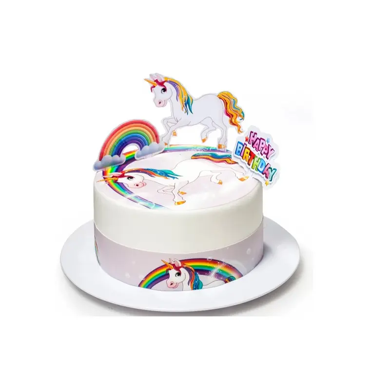 Kit décorations de gâteaux en sucre licorne