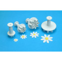 set of 4 daisy push-pieces cutters
