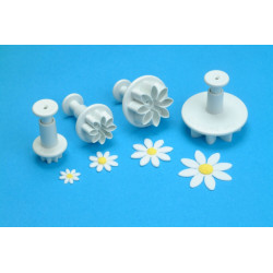 set of 4 daisy push-pieces cutters