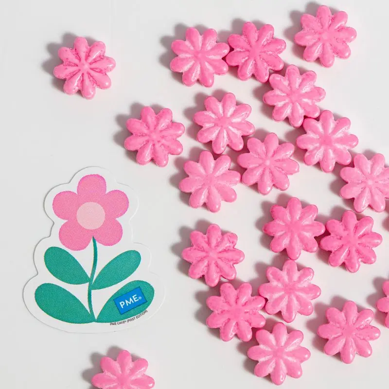 Fleurs roses en sucre 25g