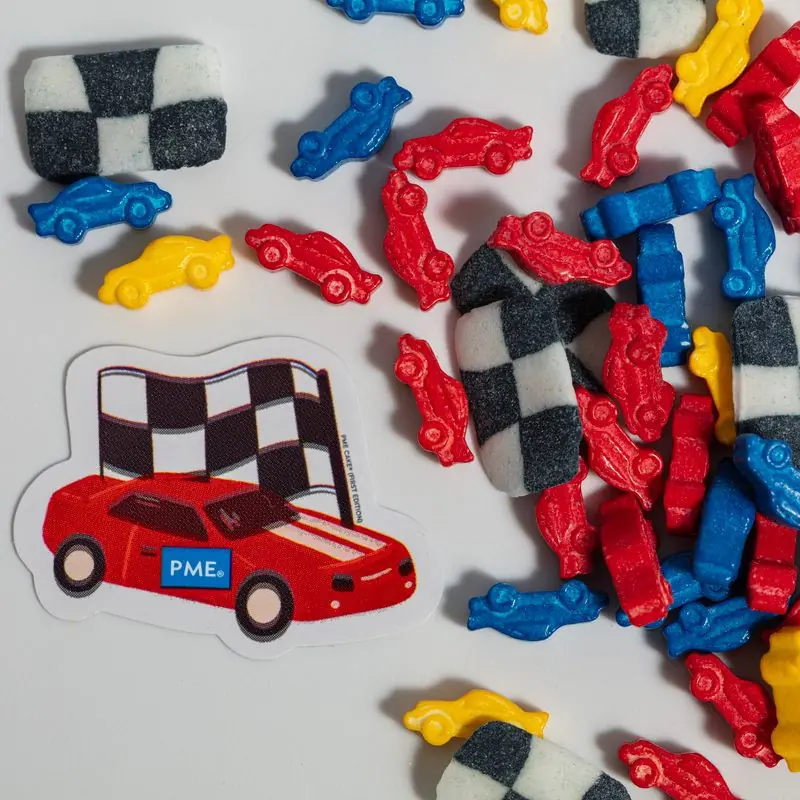 Sweeteners Plus Racing Racing Cars in Sugar 25g - Planète Gateau